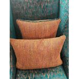 2 x Scatter Cushions In Prestige Fabric Fire â€“ A Tweed Style Fabric In Multi Tonal Shades 1 x 54 x