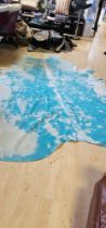Cow Cow Hide Rug This Exquisite Cow Cow Hide Measures 160 X 180cm. The Captivating Blue And White