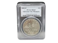 2002-P U.S. SALT LAKE CITY OLYMPICS SILVER DOLLAR PCGS MS69