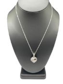 SHARON FRANCISCO NAVAJO STERLING SILVER WHITE BUFFALO HEART PENDANT