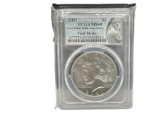 2021 U.S. PEACE SILVER DOLLAR 100TH ANNIVERSARY PCGS MS69 FIRST STRIKE