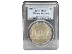 2010-W U.S. DISABLED VETERANS SILVER DOLLAR PCGS MS69