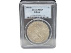 2004-P U.S. THOMAS ALVA EDISON SILVER DOLLAR PCGS MS69