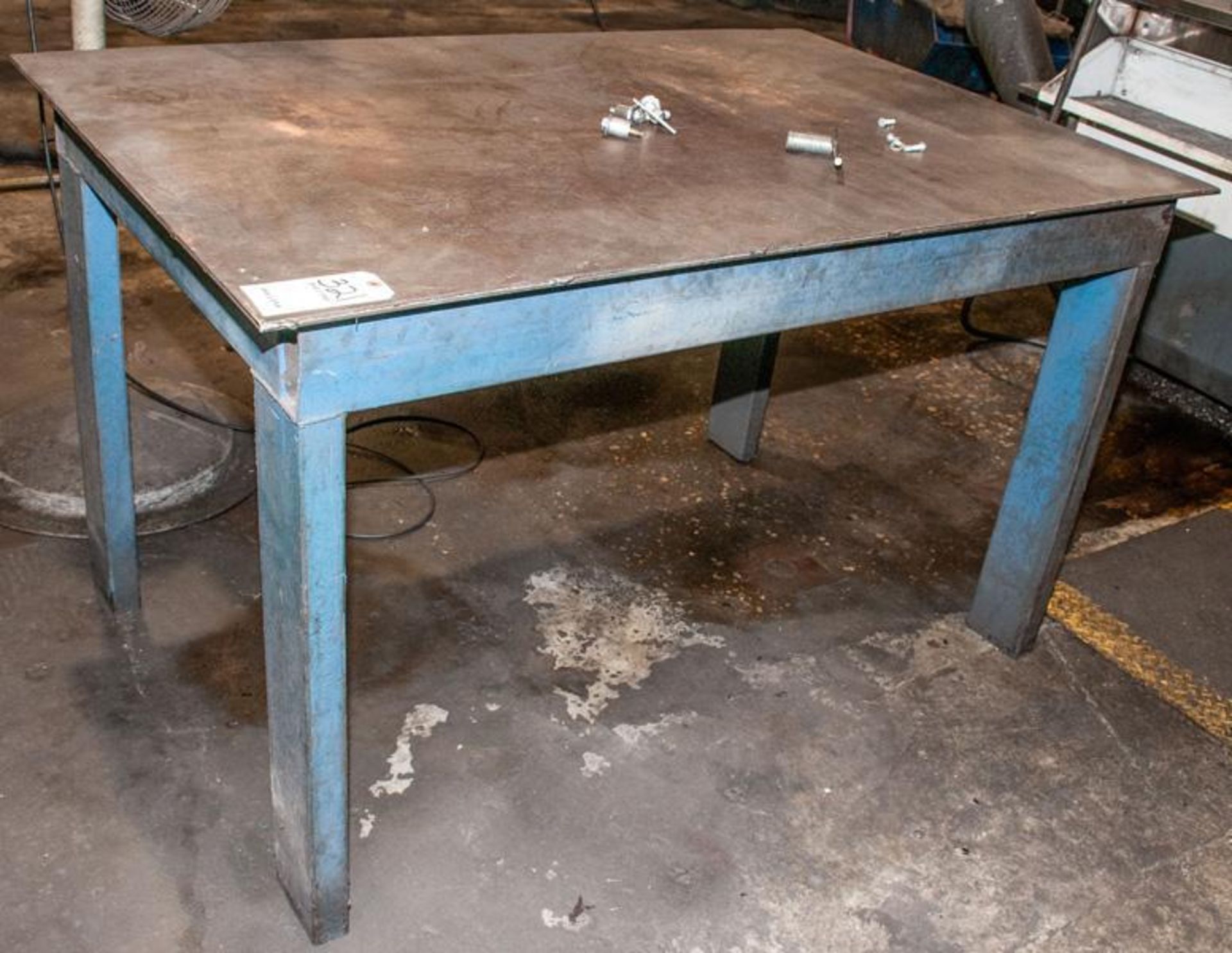 Steel table approx. 60" x 39" x 35 1/2" tall