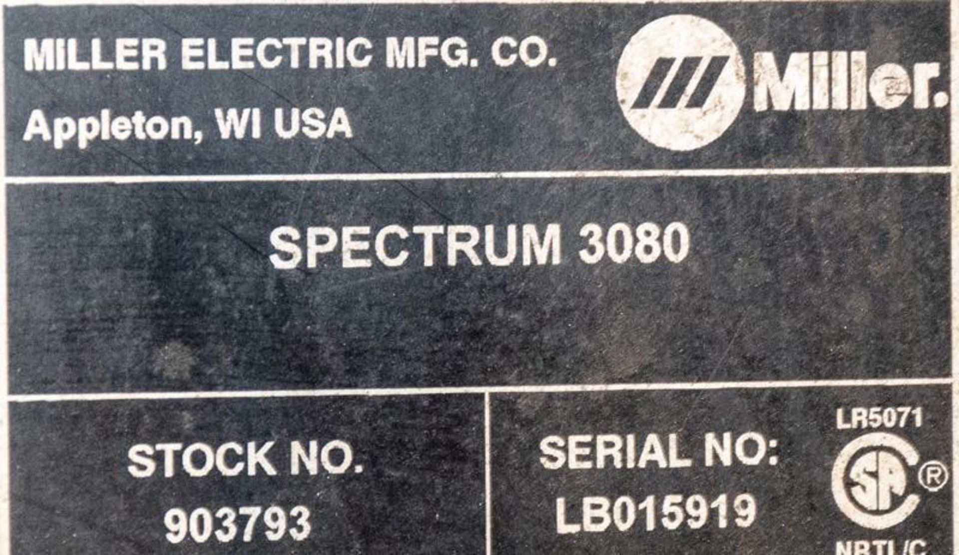 Miller Spectrum 3080 Plasma Cutter, s/n LB015913, 230/460v 1 or 3ph, 50/60Hz, on cart - Image 5 of 6
