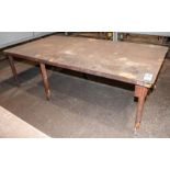 Steel workbench/welding table, approx. 100 3/8" x 72 3/4" TOP, approx. 36 1/2" T