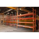 (5) sections pallet rack (2) 42" x 12' uprights (2) 42" x 14', (2) 42" X 166" uprights, (24) 12' loa