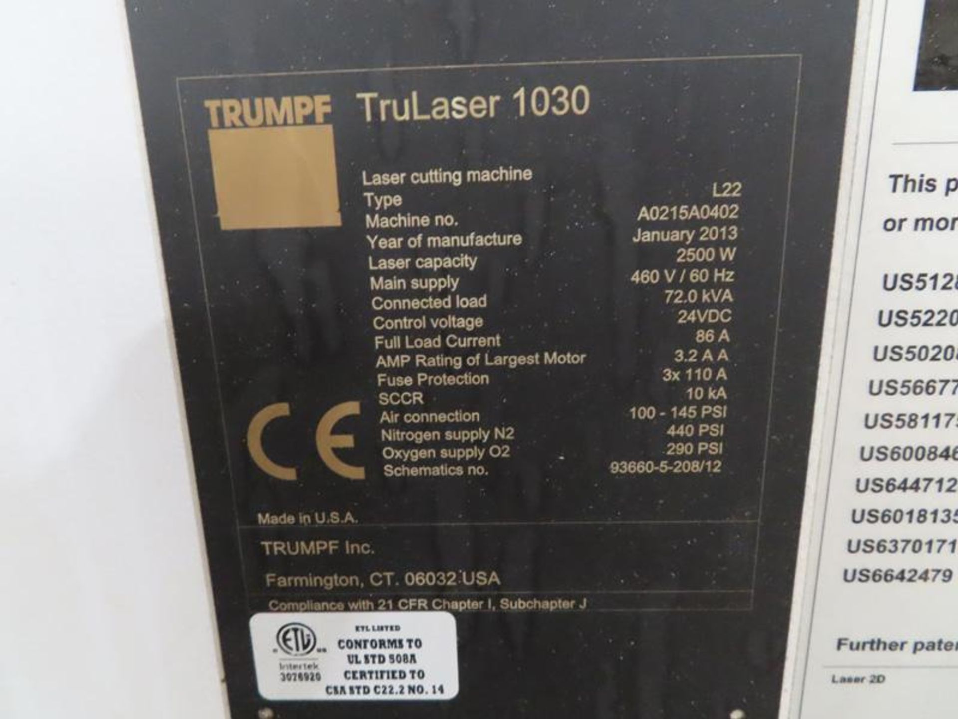 Trumpf Trulaser 1030 CNC Laser Cutting Machine - Image 7 of 10