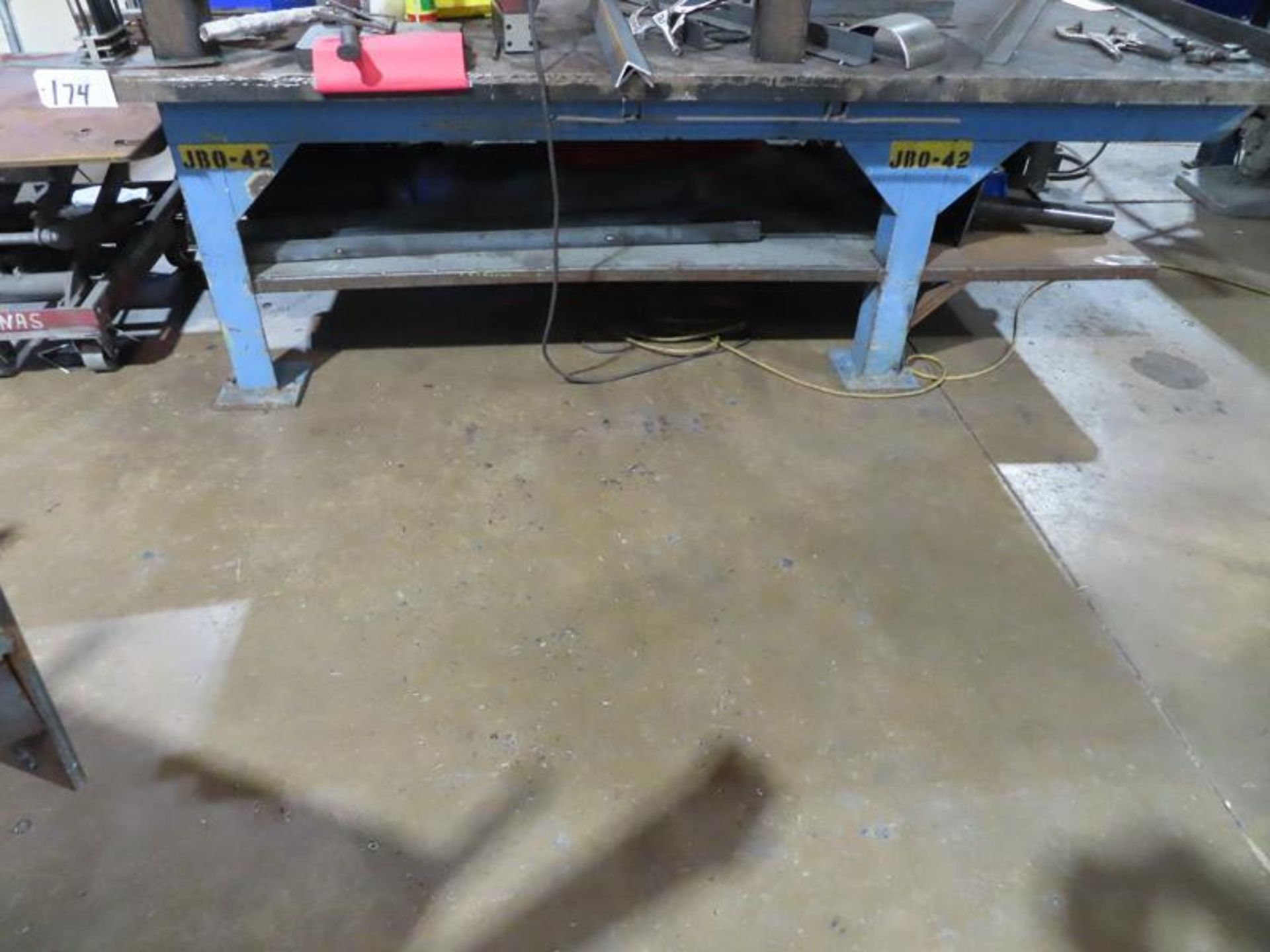 60" X 102" X 2" Steel Welding Table (No Contents)