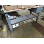 30" X 60" Wood Top Work Bench (No Contents)