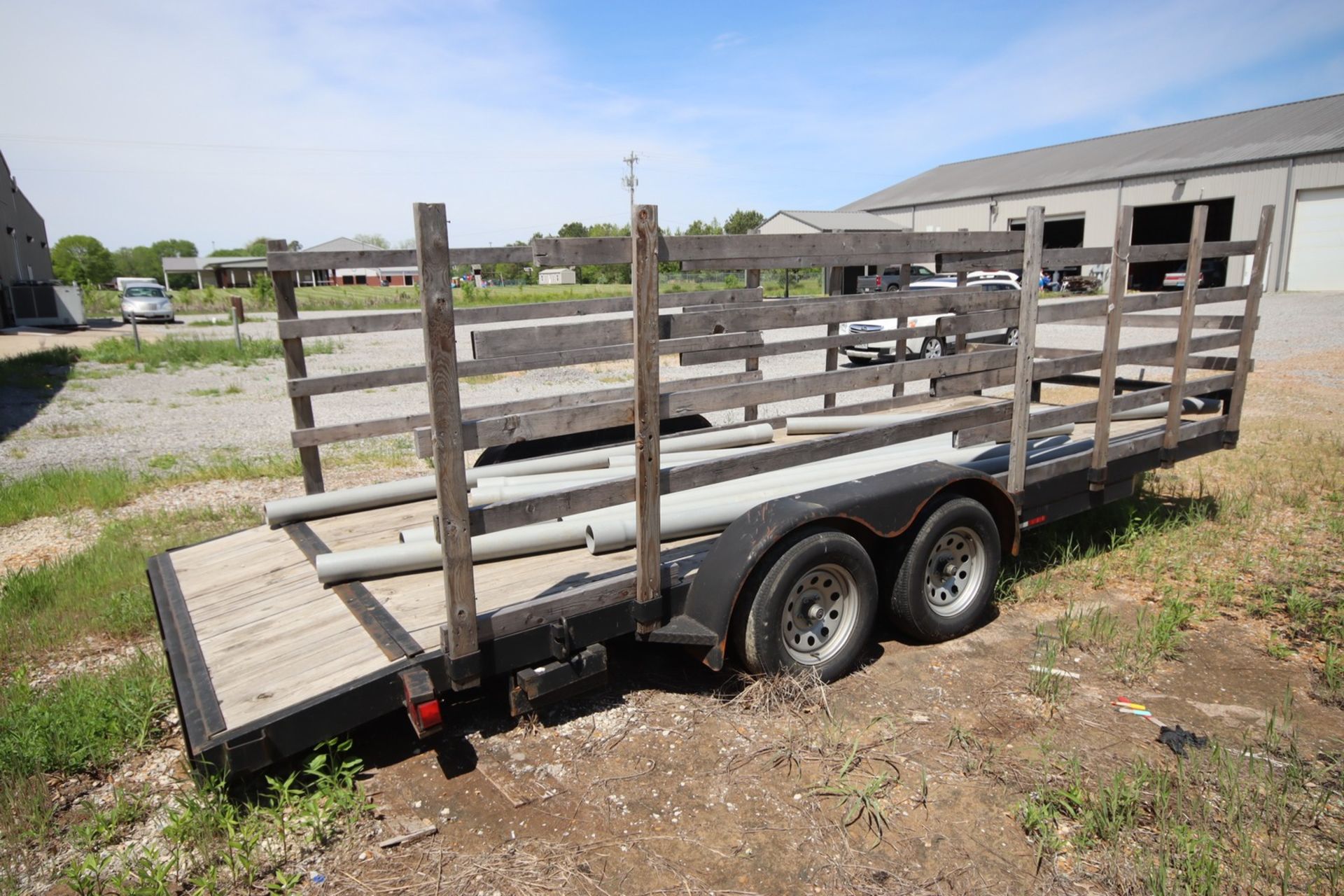 2021 Trailers by Premier Double Axle Wood Floor Trailer with Wood Side Racks, - Image 3 of 11