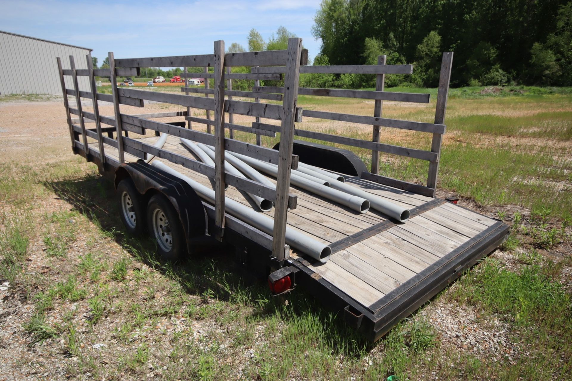 2021 Trailers by Premier Double Axle Wood Floor Trailer with Wood Side Racks, - Image 4 of 11