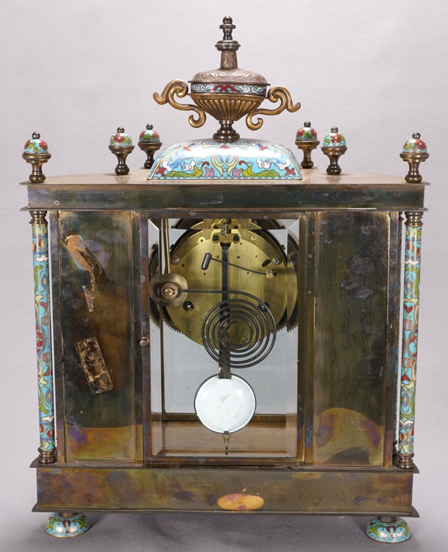 Cloisonné mantel clock - Image 4 of 6