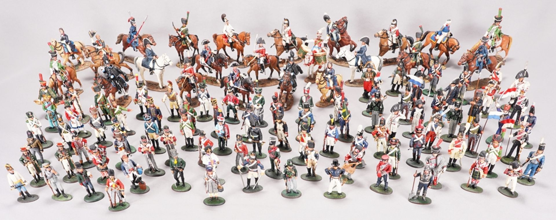 Large collection of pewter figures