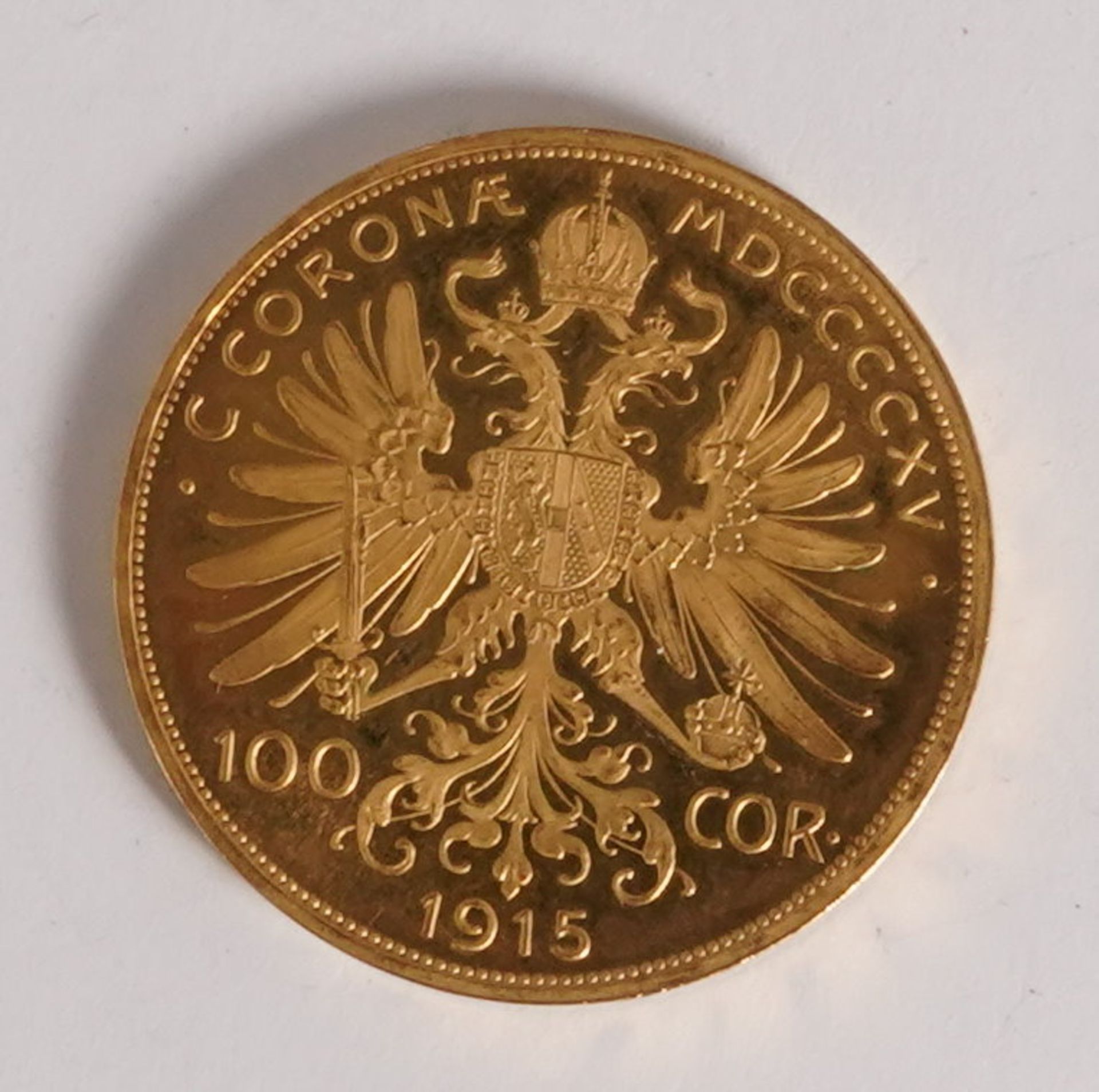 Gold coin 100 crowns - Image 2 of 2