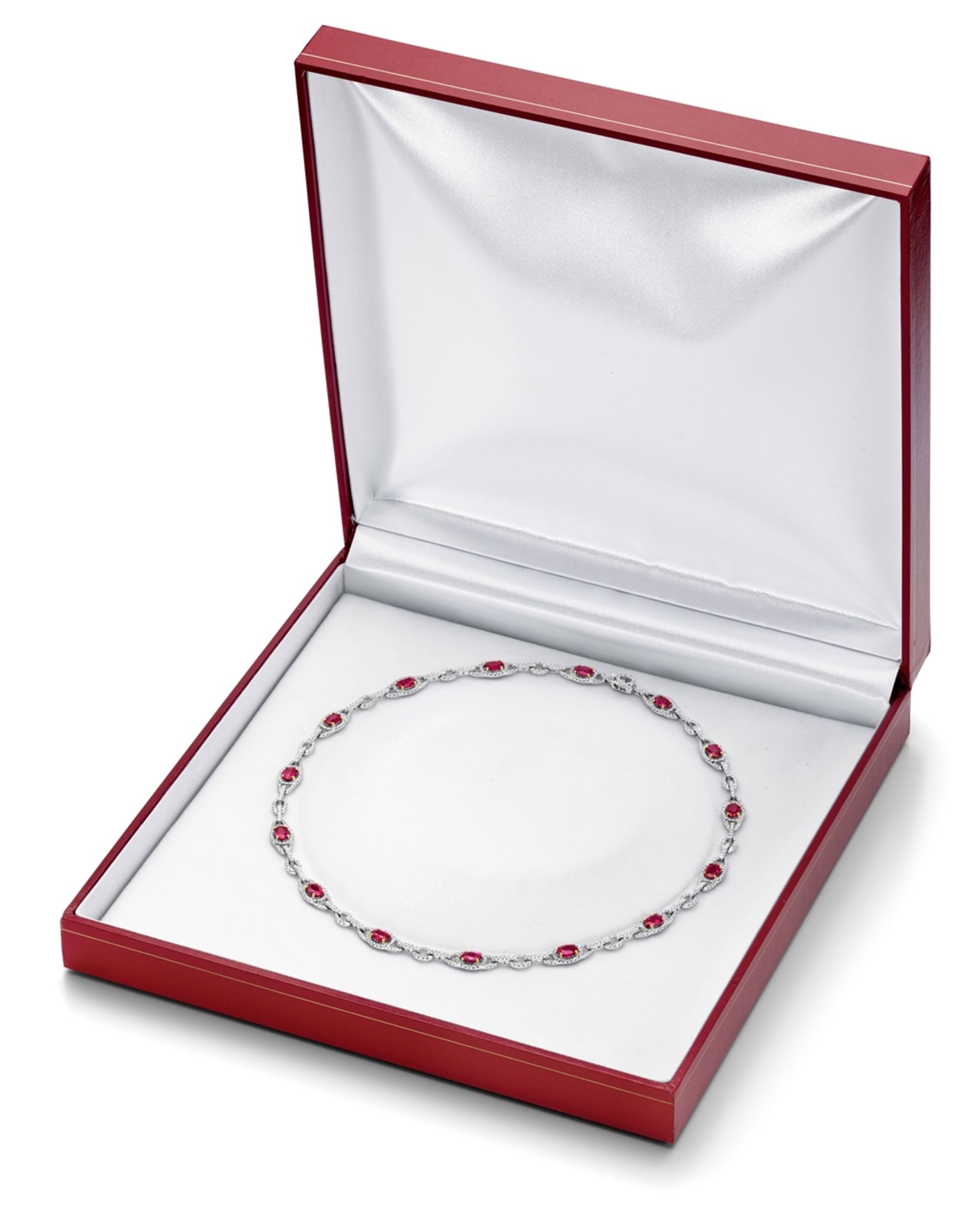 Ruby necklace with diamonds - Image 2 of 2