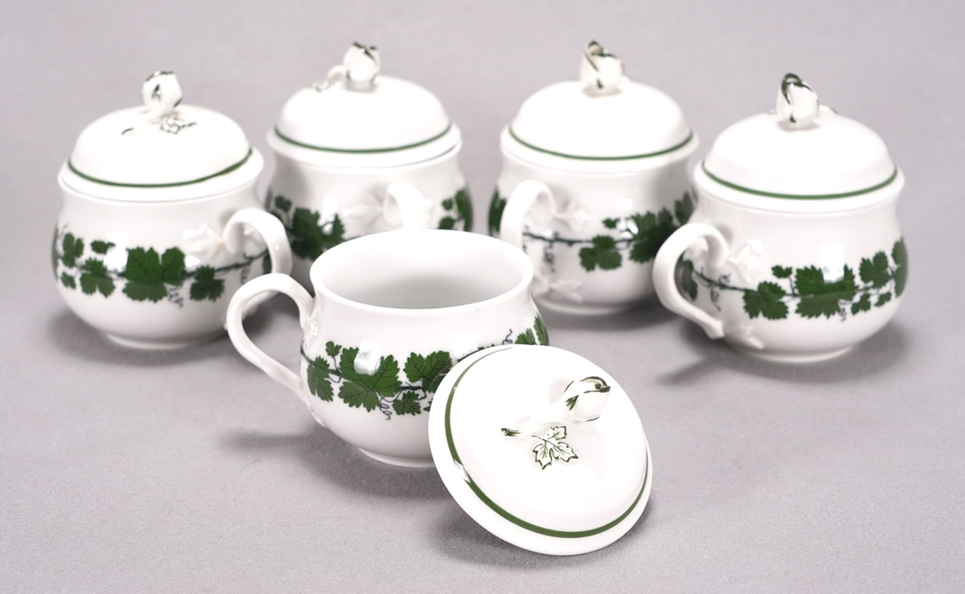 6 lidded cups Meissen - Image 3 of 5