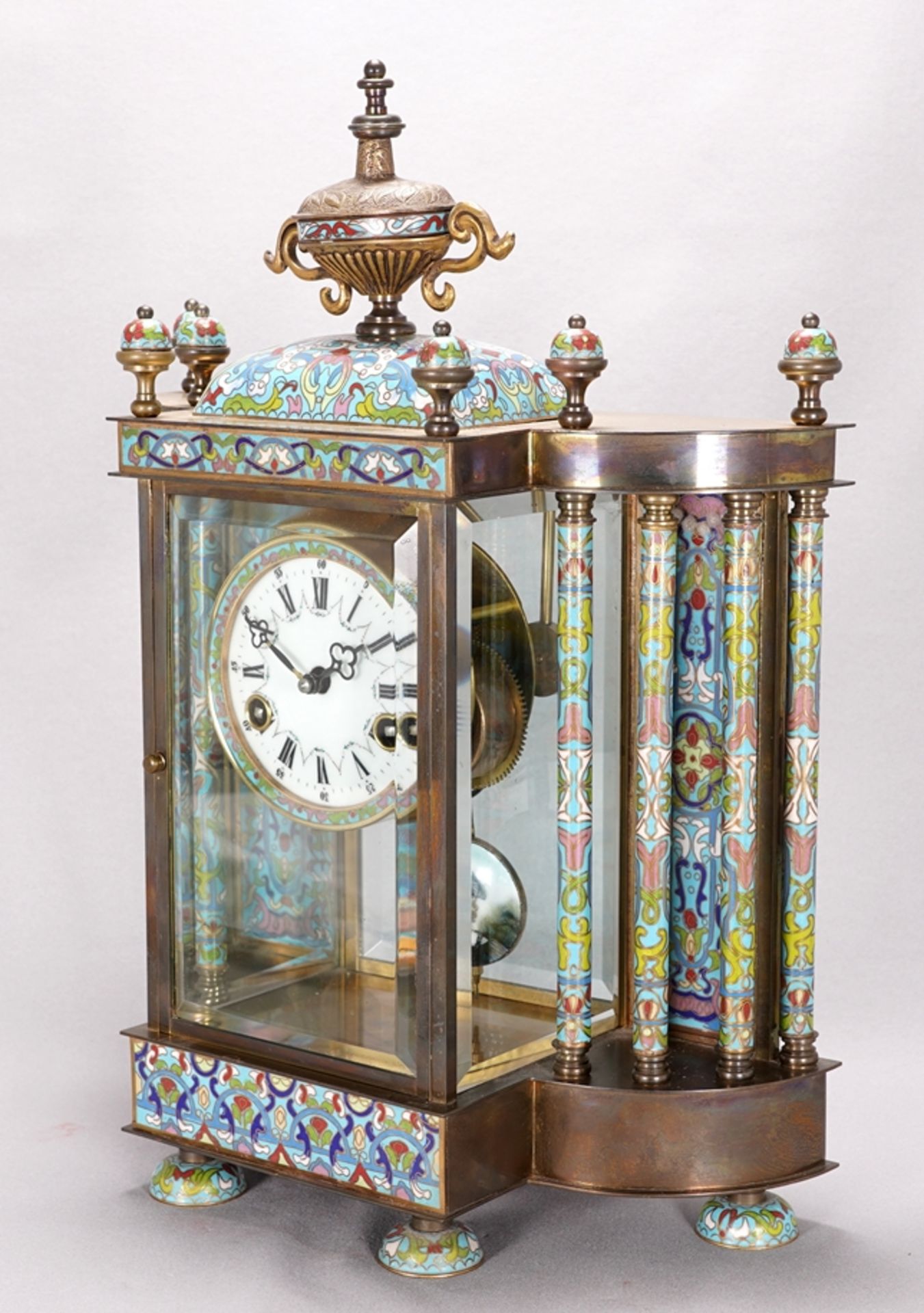 Cloisonné mantel clock - Image 3 of 6