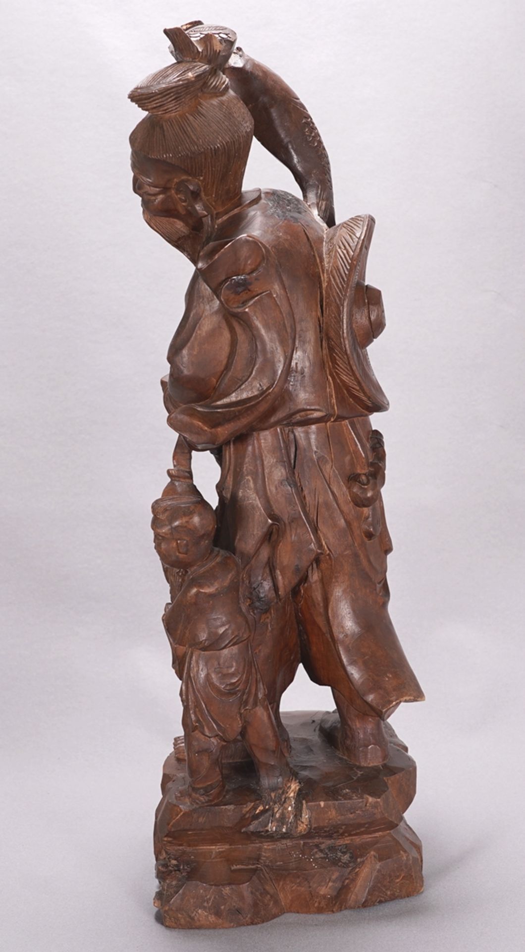 Große chinesische Holzfigur - Bild 5 aus 8
