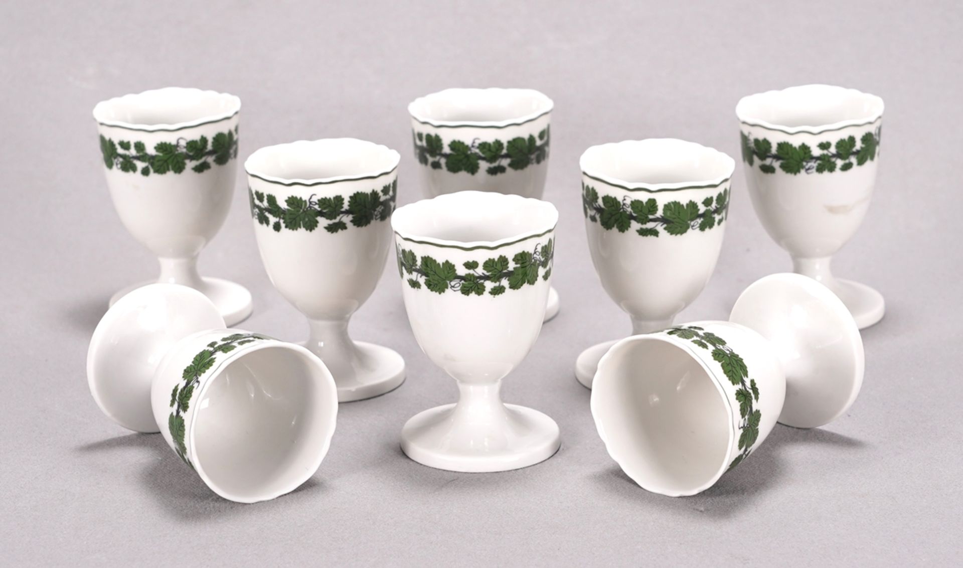 8 Meissen egg cups