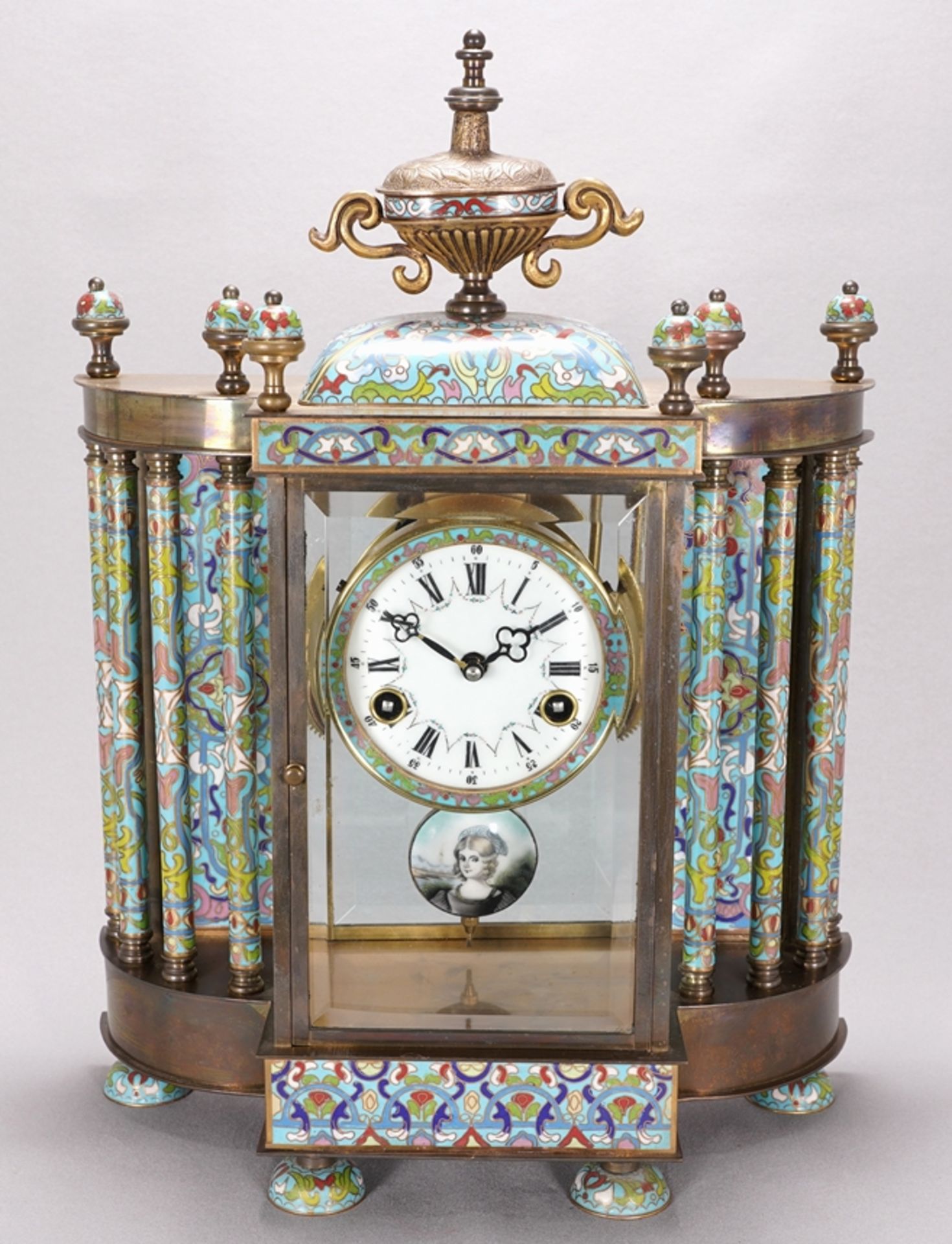 Cloisonné mantel clock