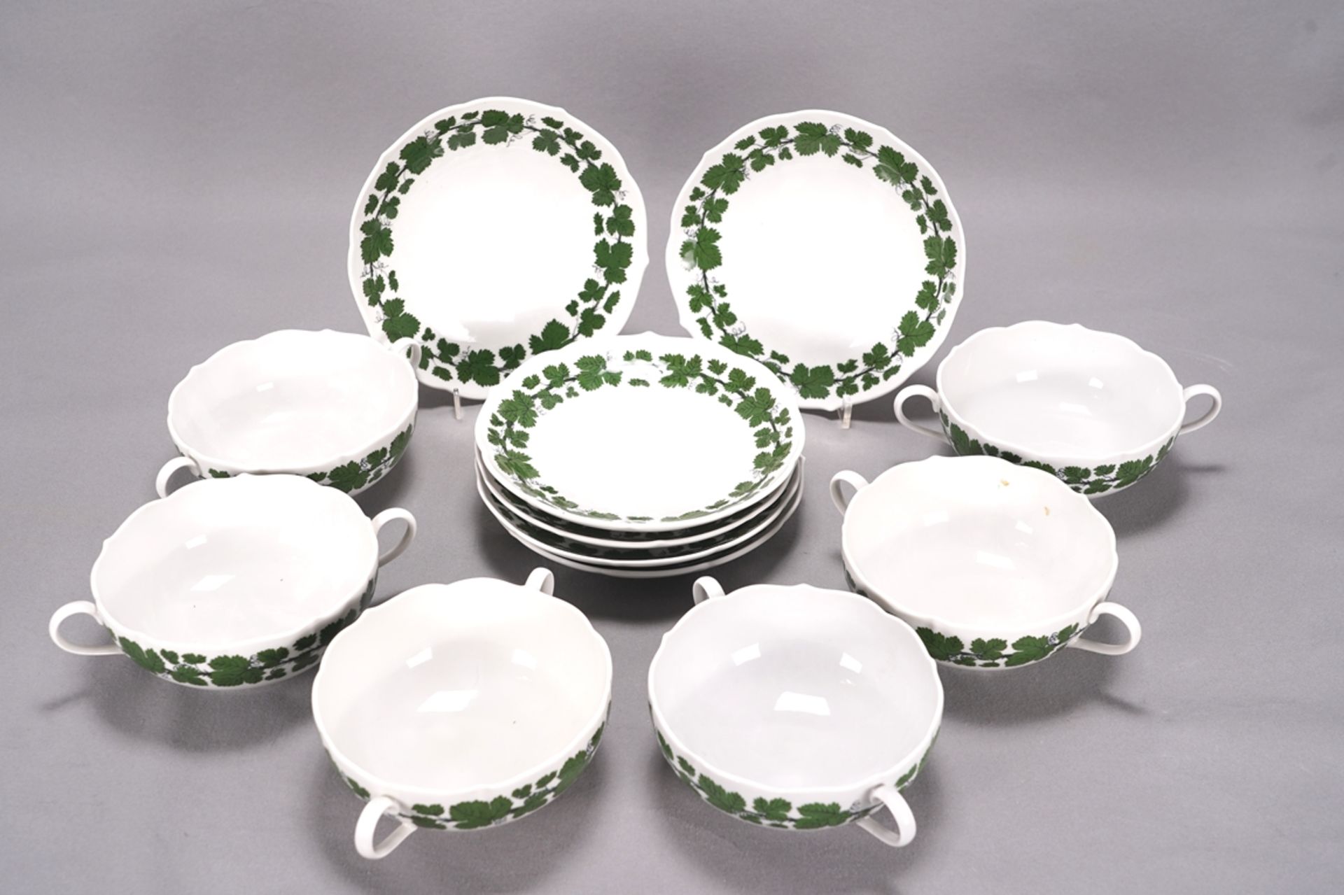 Six Meissen soup bowls