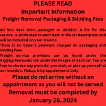 Removal - Packaging - Loading - Rigging Fees - Important Information Please Read Carefully
