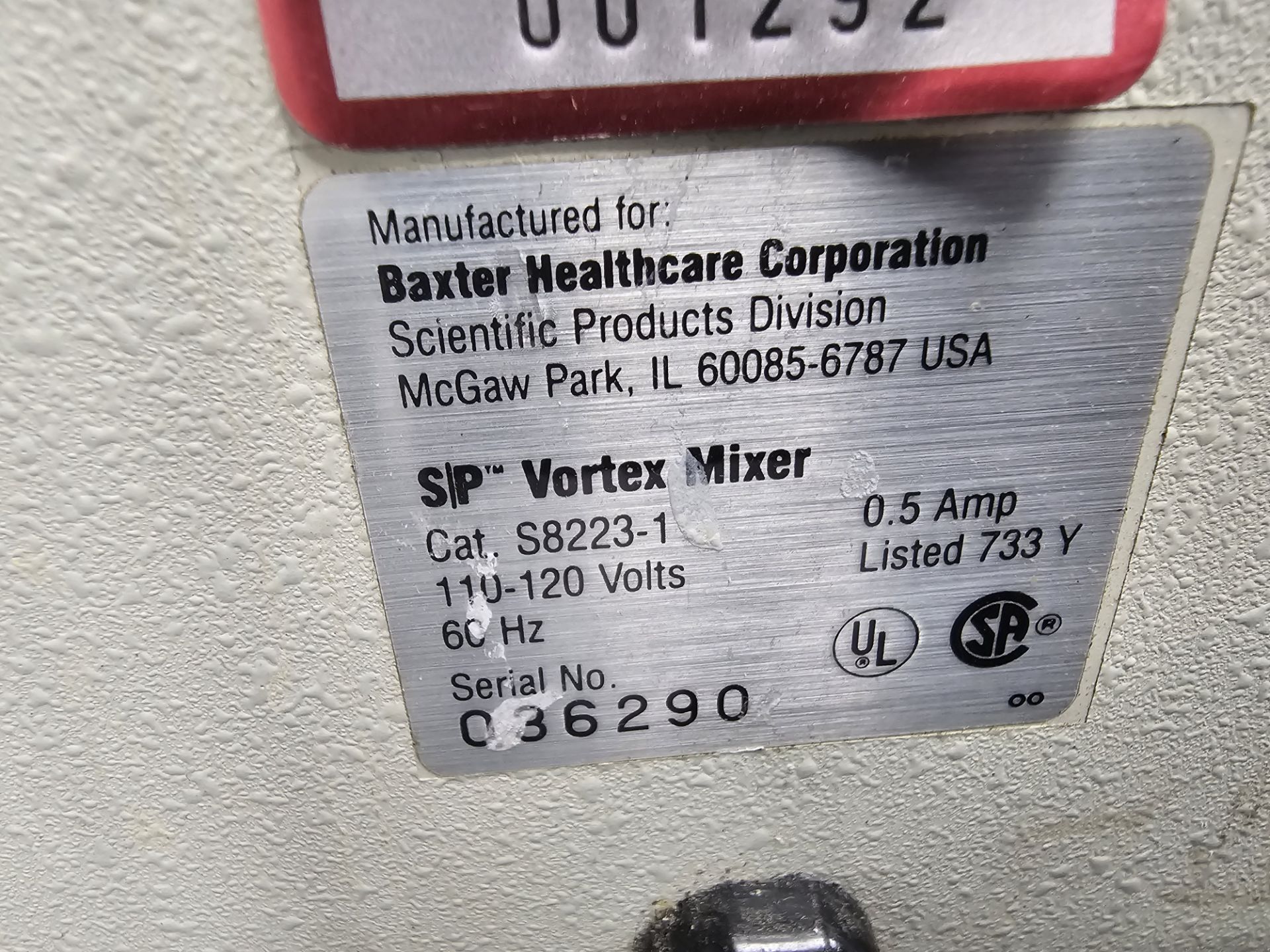 Baxter Healthcare Corporation Model S/P Vortex Mixer - Bild 3 aus 3