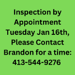 Inspection: Tuesday January 16th 2024