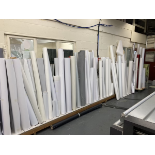 A quantity of white vinyl and paper part rolls, various sizes as lotted