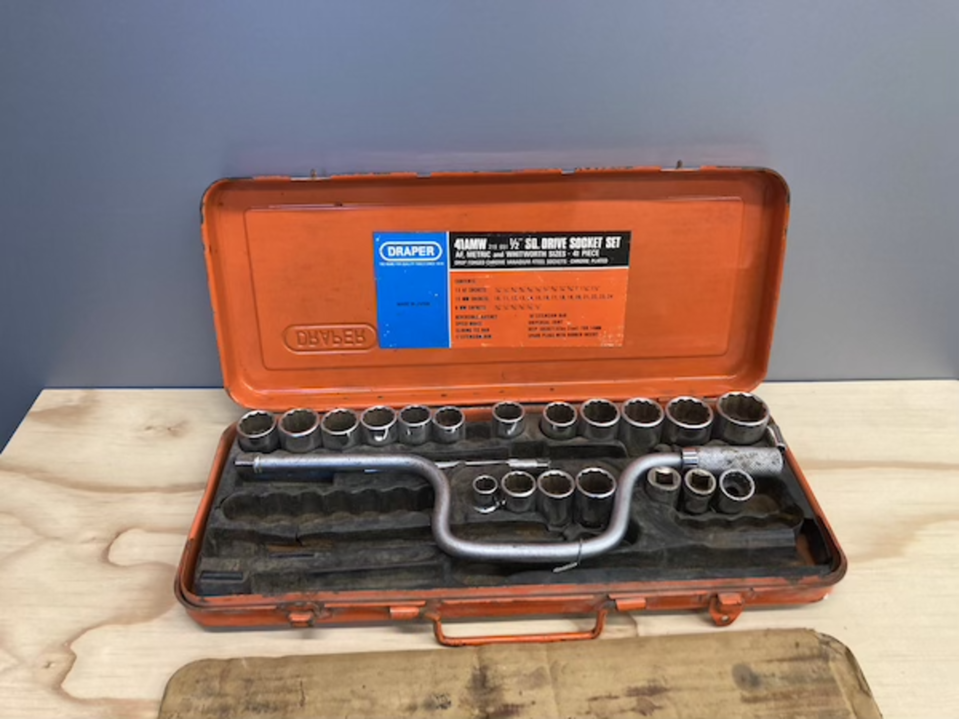 Draper 41AMW 1/2" square drive socket set (incomplete), as lotted
