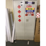 Steel cupboard and contents, as lotted