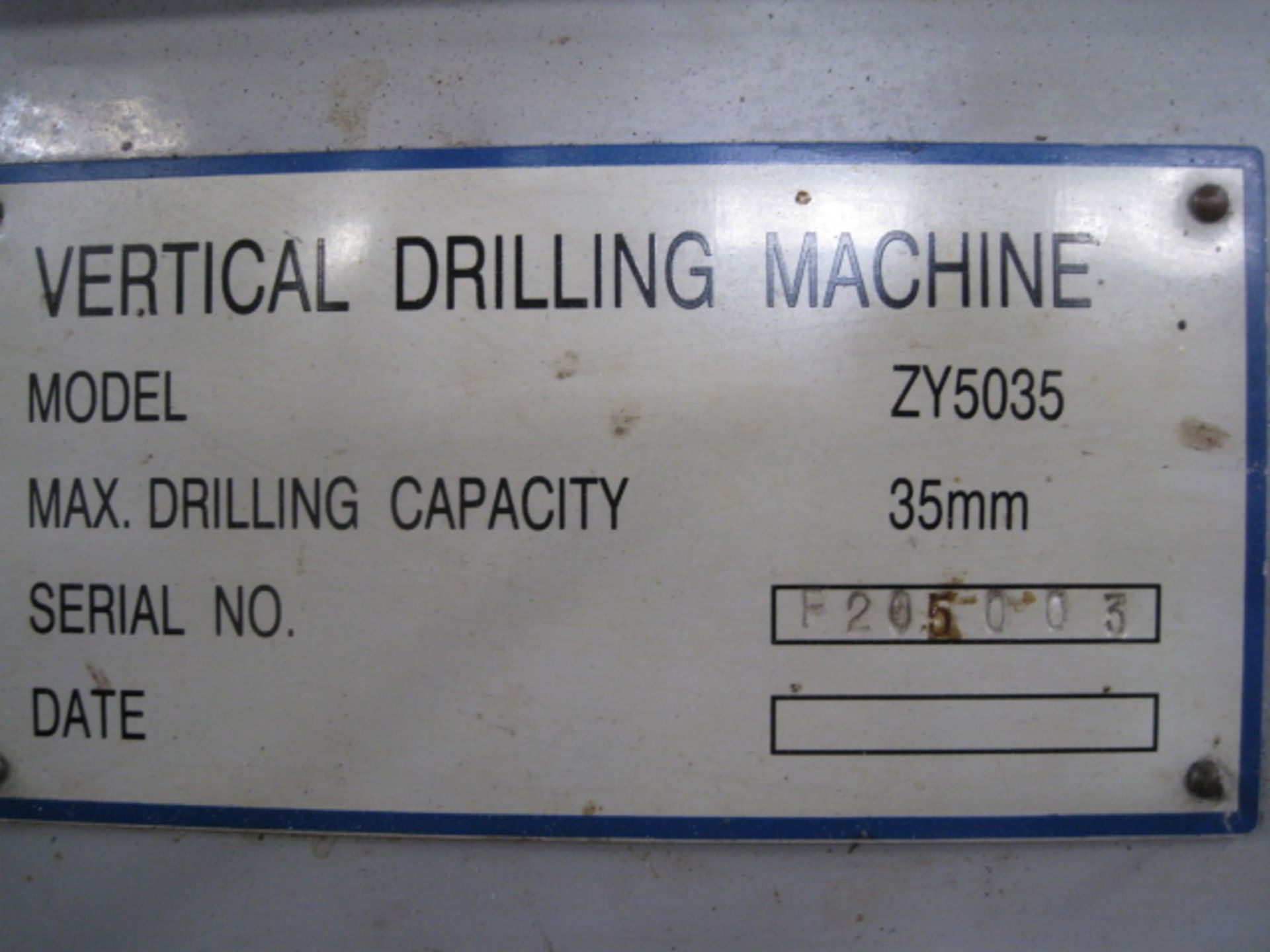 drill press, model ZY5035 - Image 5 of 5