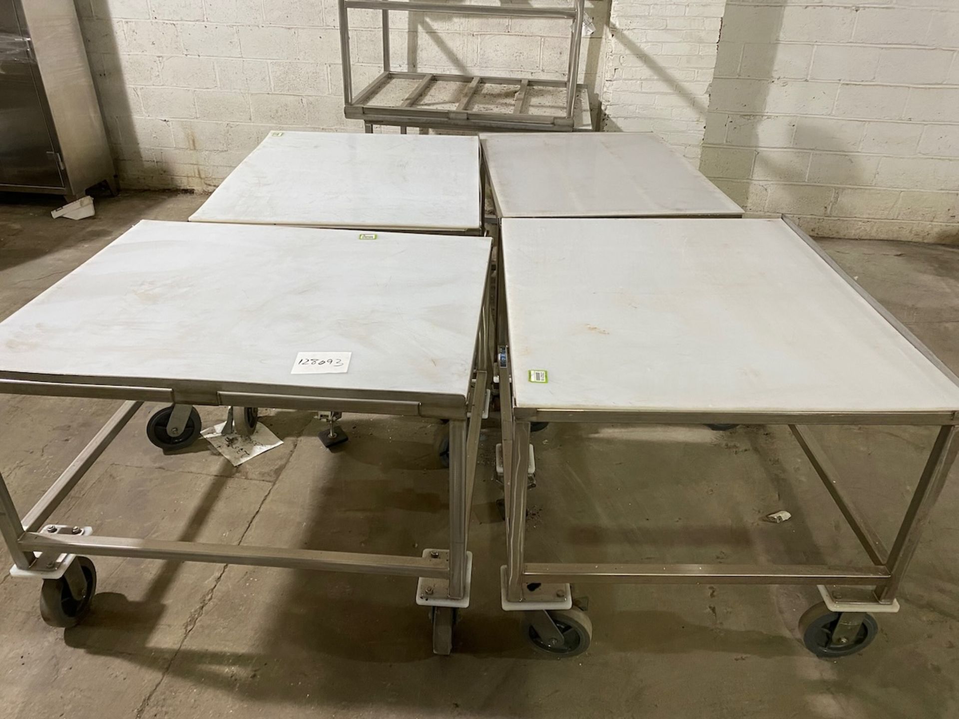 Lot of six Stainless Tables with Plastic Tops - Image 2 of 5