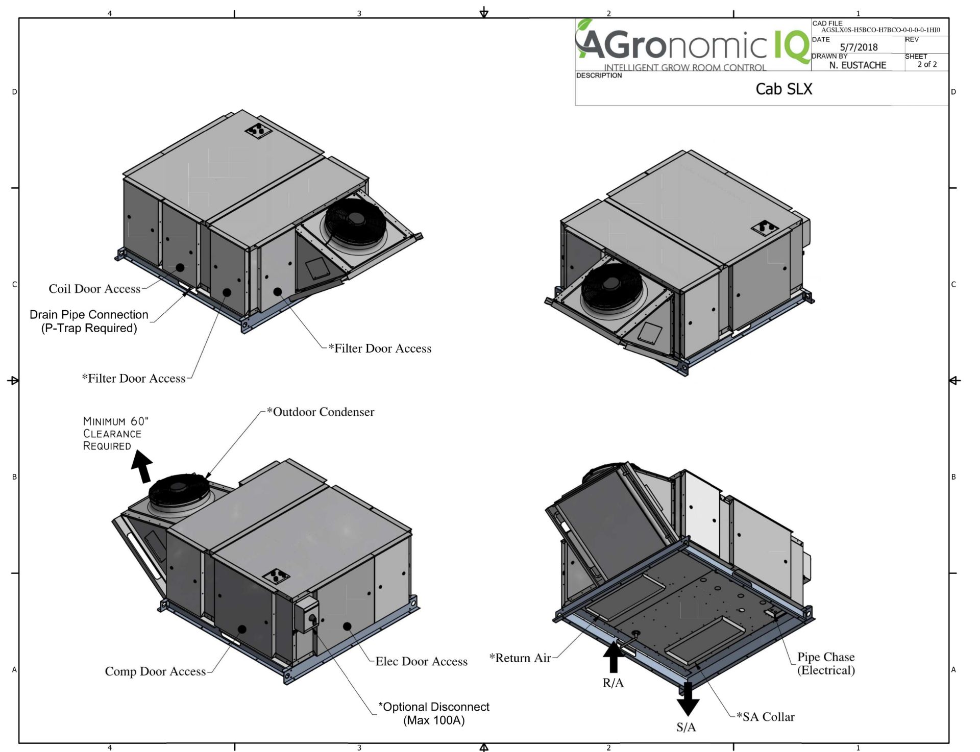 Agronomic IQ 8-Ton Compressor Dehumidifier - Unused on OEM Skid- Air Handling Unit - Image 6 of 6