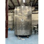 3800 Gallon Stainless Steel Jacketed Tank with Agitator and Load Cells.