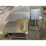 Lot of four stainless steel tables.