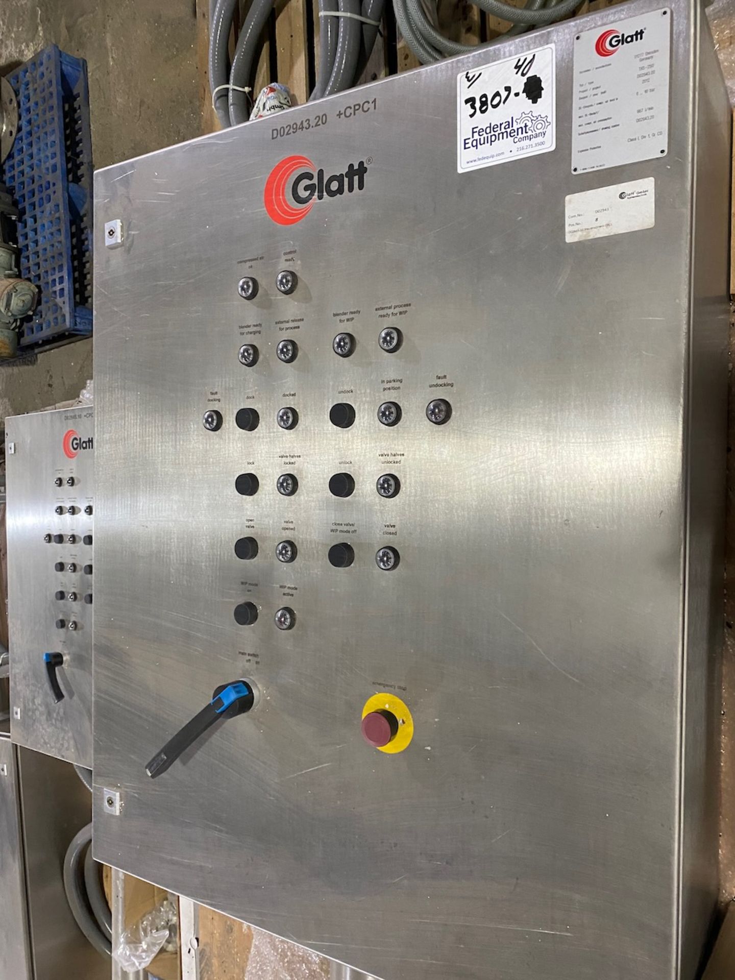 Two Glatt Control Panels Made in 2012 for a TKS-250. [Ref:128042] - Image 5 of 6