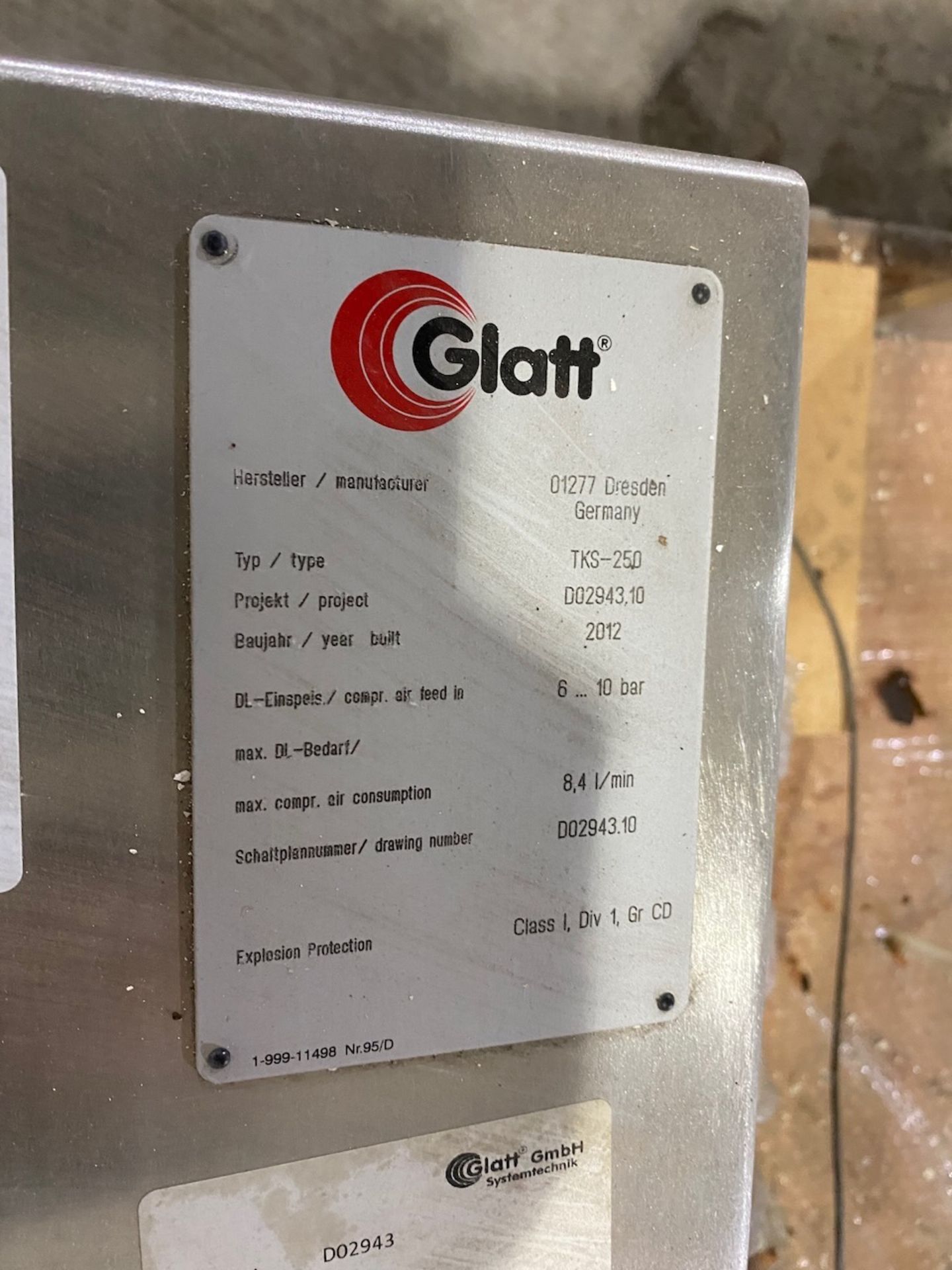 Two Glatt Control Panels Made in 2012 for a TKS-250. [Ref:128042] - Image 4 of 6