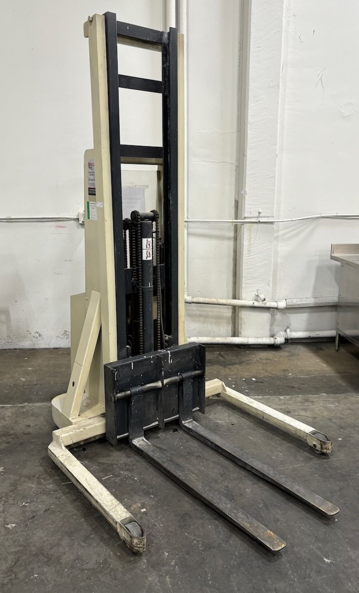 Crown Electric pallet stacker