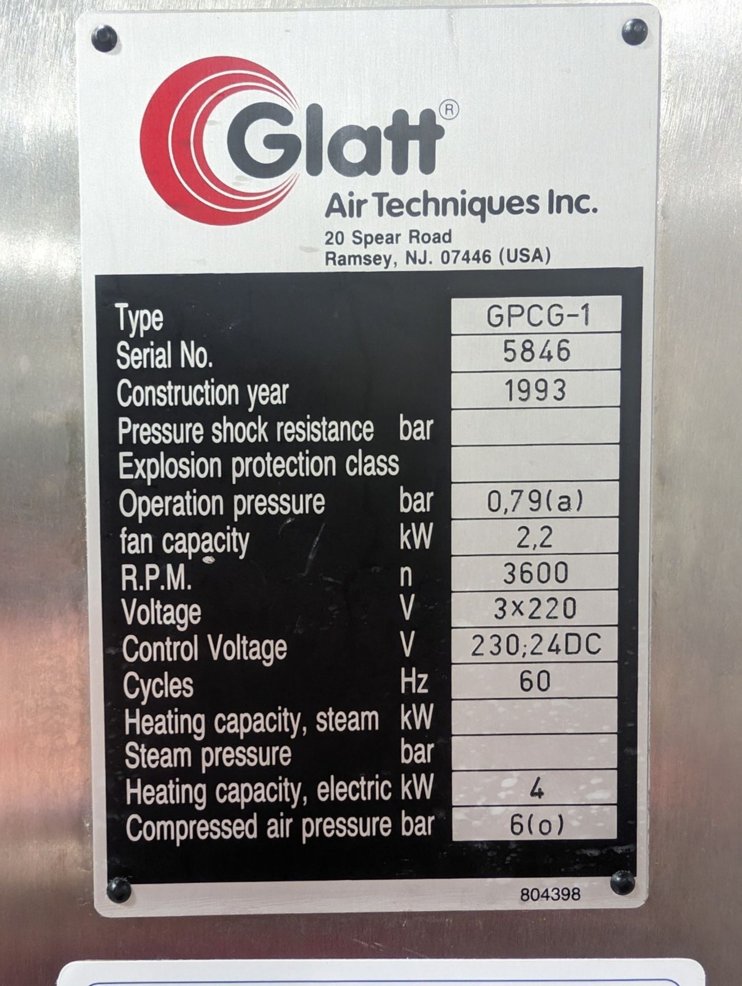 Glatt GPCG 1 Fluid Bed Dryer, S/S - Image 17 of 17