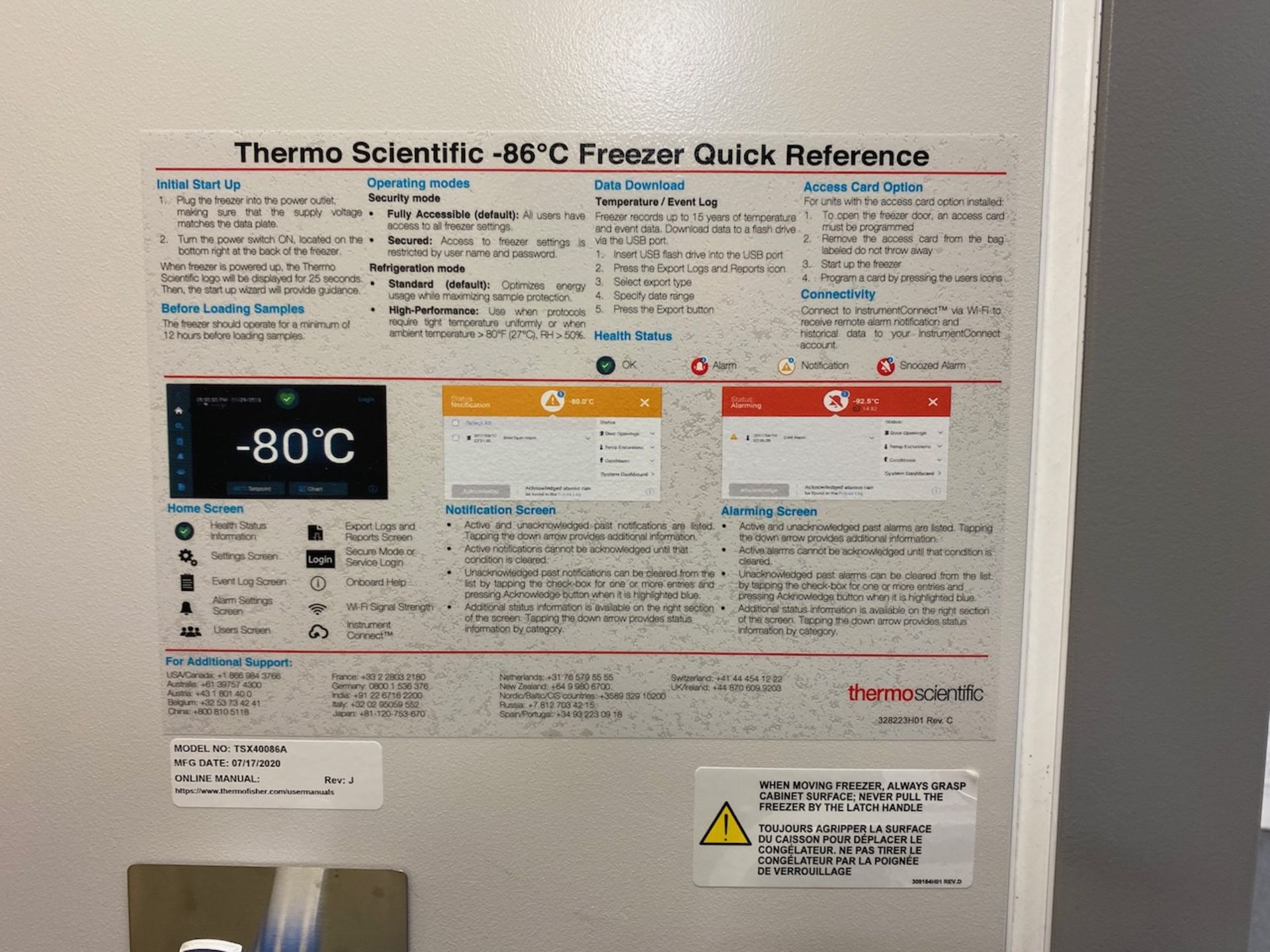 Thermo Scientific -86 degree freezer - Image 9 of 9