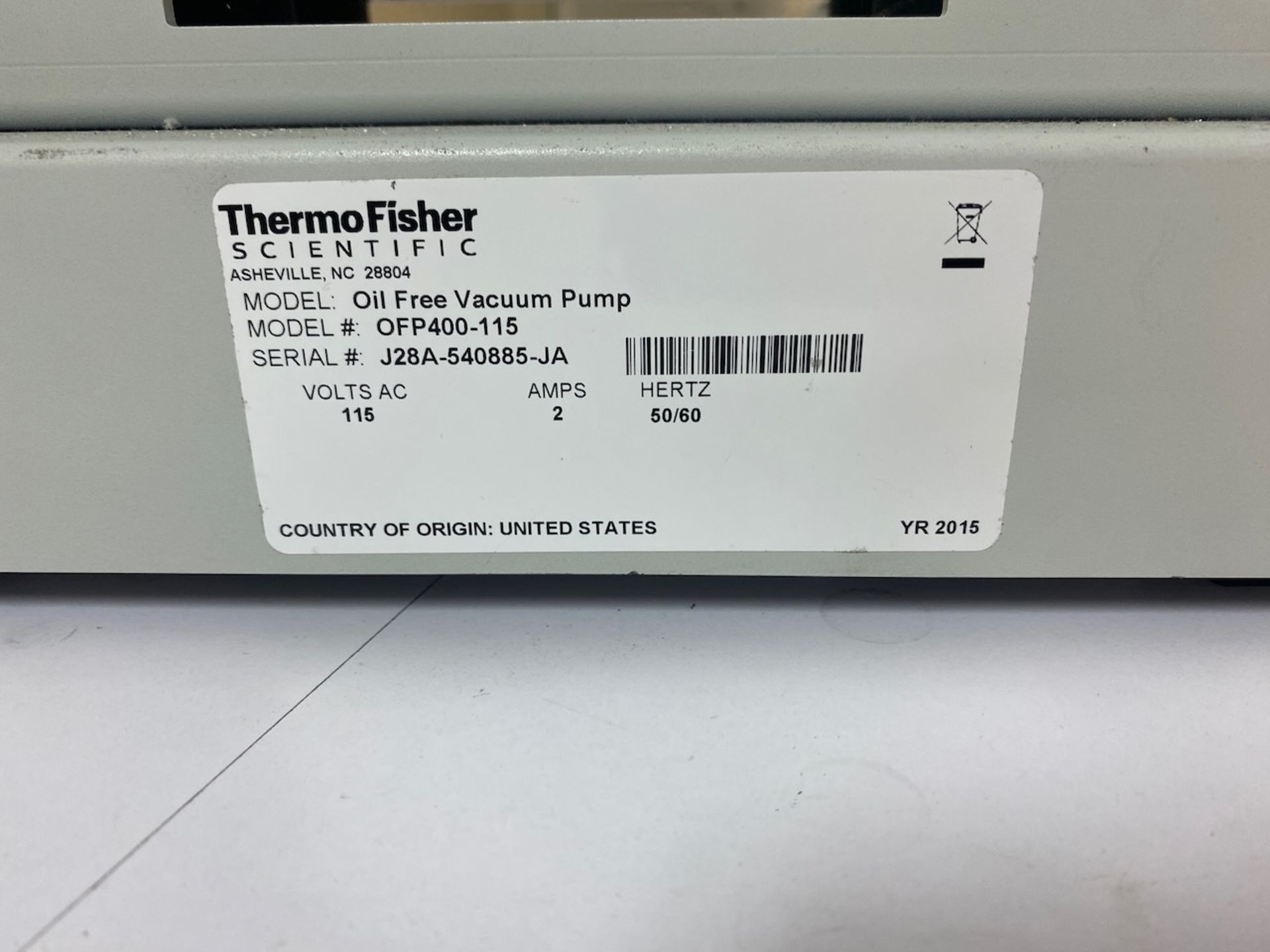 Thermo Scientific Vacuum Pump - Image 3 of 3