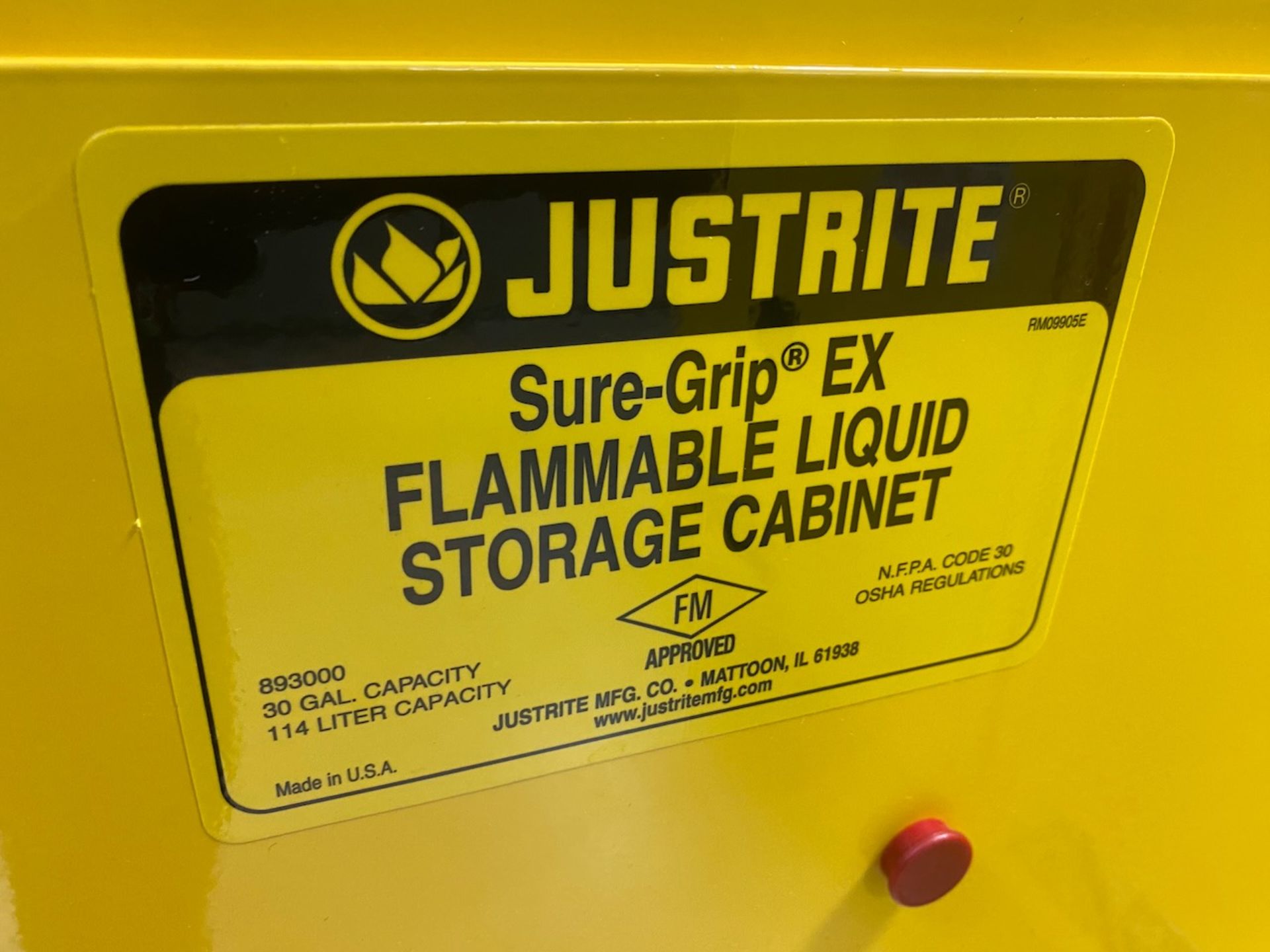 Justrite Flammable Liquid Storage Cabinet - Image 2 of 3