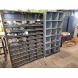 Two steel storage shelves