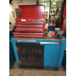 Steel blue tool cart