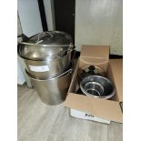 Lot Stainless Steel buckets & Pots