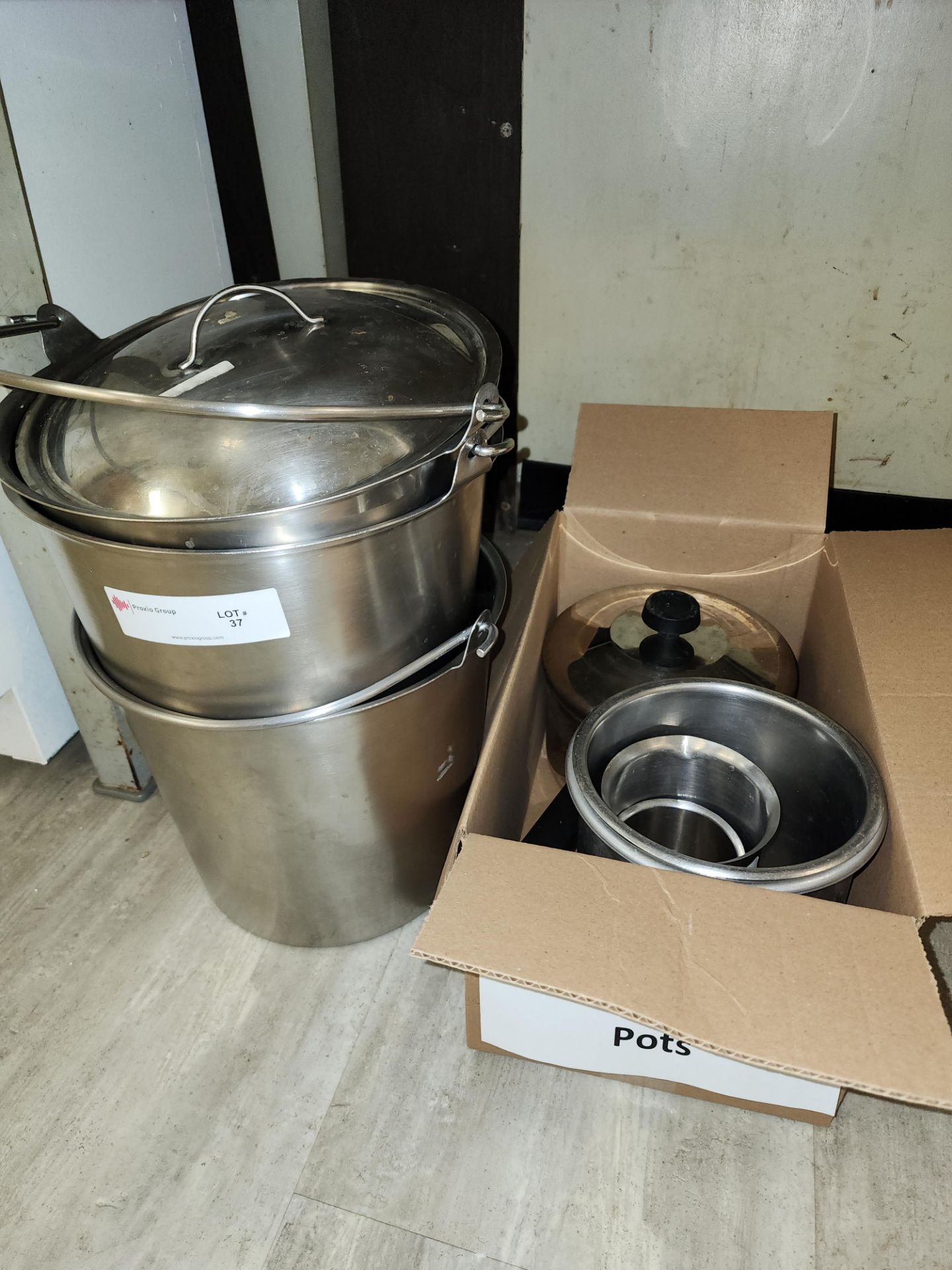 Lot Stainless Steel buckets & Pots