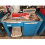 Steel blue tool cart