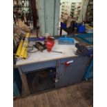 Steel blue tool desk